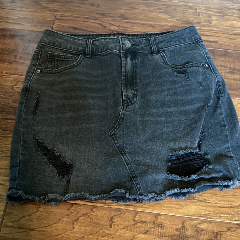 Wild Fable Charcoal Distressed Mini Skirt
